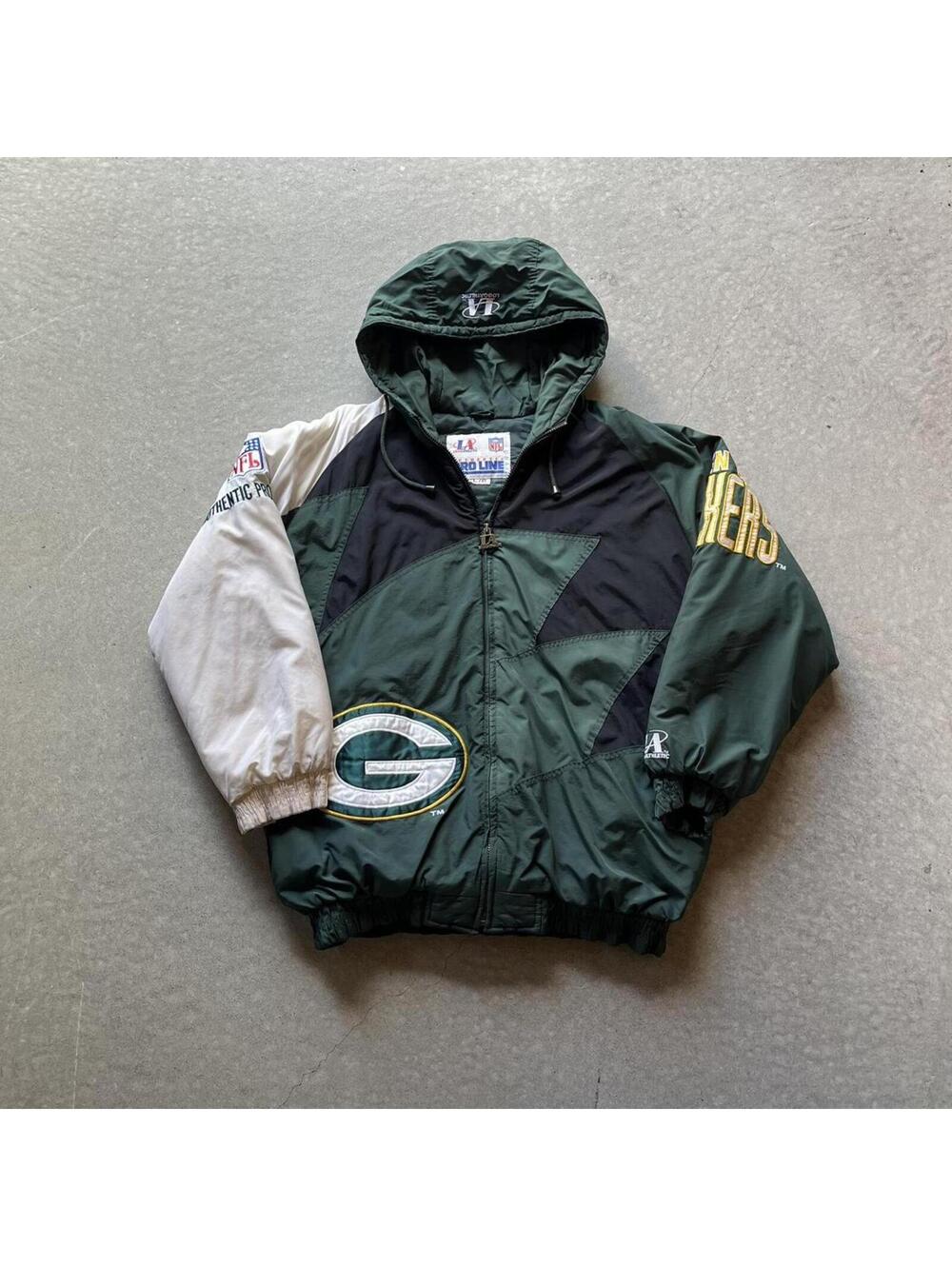Vintage 90s Logo Athletic Green Bay Packers Shark Tooth Jacket